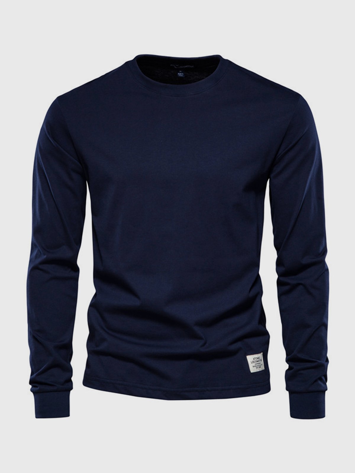 Heren Katoenen Longsleeve Ronde Hals Comfortabel