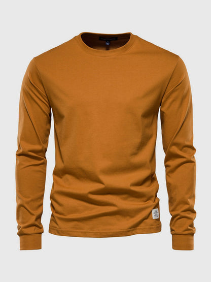 Heren Katoenen Longsleeve Ronde Hals Comfortabel