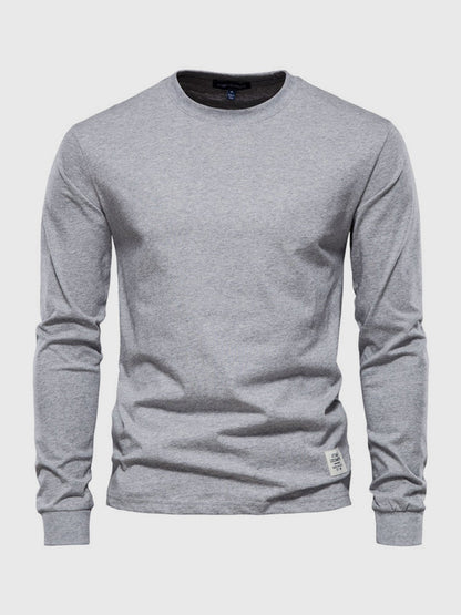 Heren Katoenen Longsleeve Ronde Hals Comfortabel