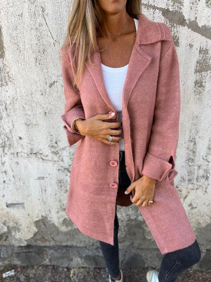 Damesjas Lange Casual Stijlvol met Revers