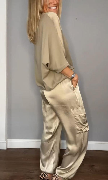 Elegante Satijnen Avondjurk Maya Stijl