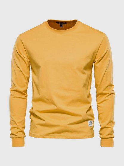 Heren Katoenen Longsleeve Ronde Hals Comfortabel