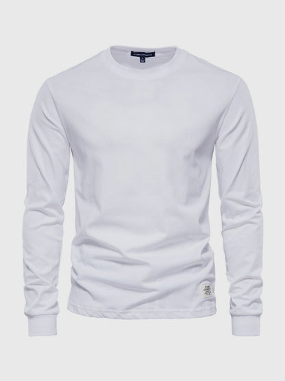 Heren Katoenen Longsleeve Ronde Hals Comfortabel