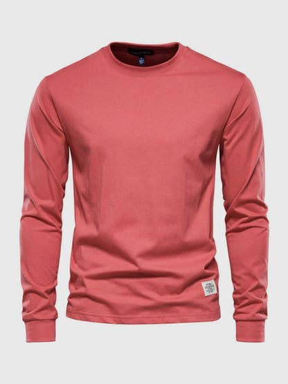 Heren Katoenen Longsleeve Ronde Hals Comfortabel