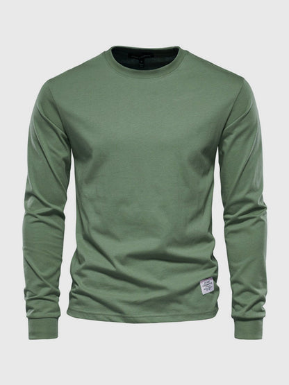 Heren Katoenen Longsleeve Ronde Hals Comfortabel