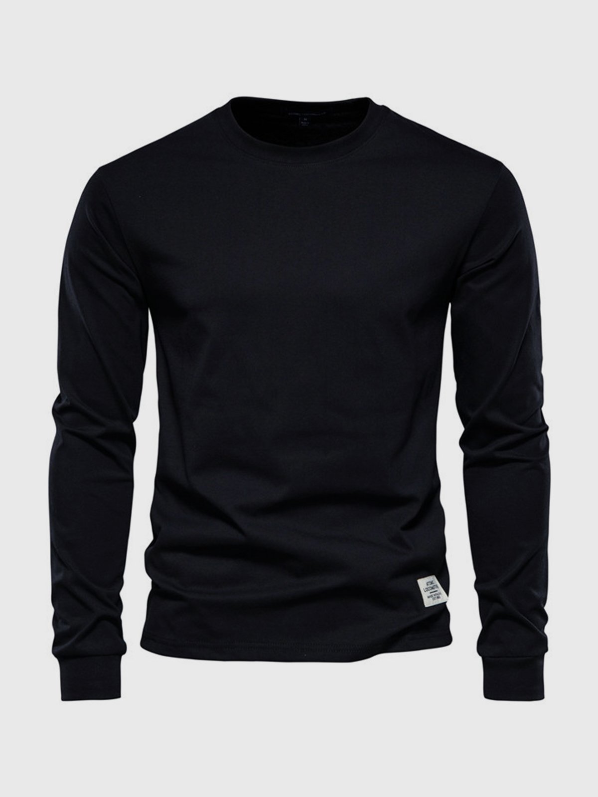 Heren Katoenen Longsleeve Ronde Hals Comfortabel