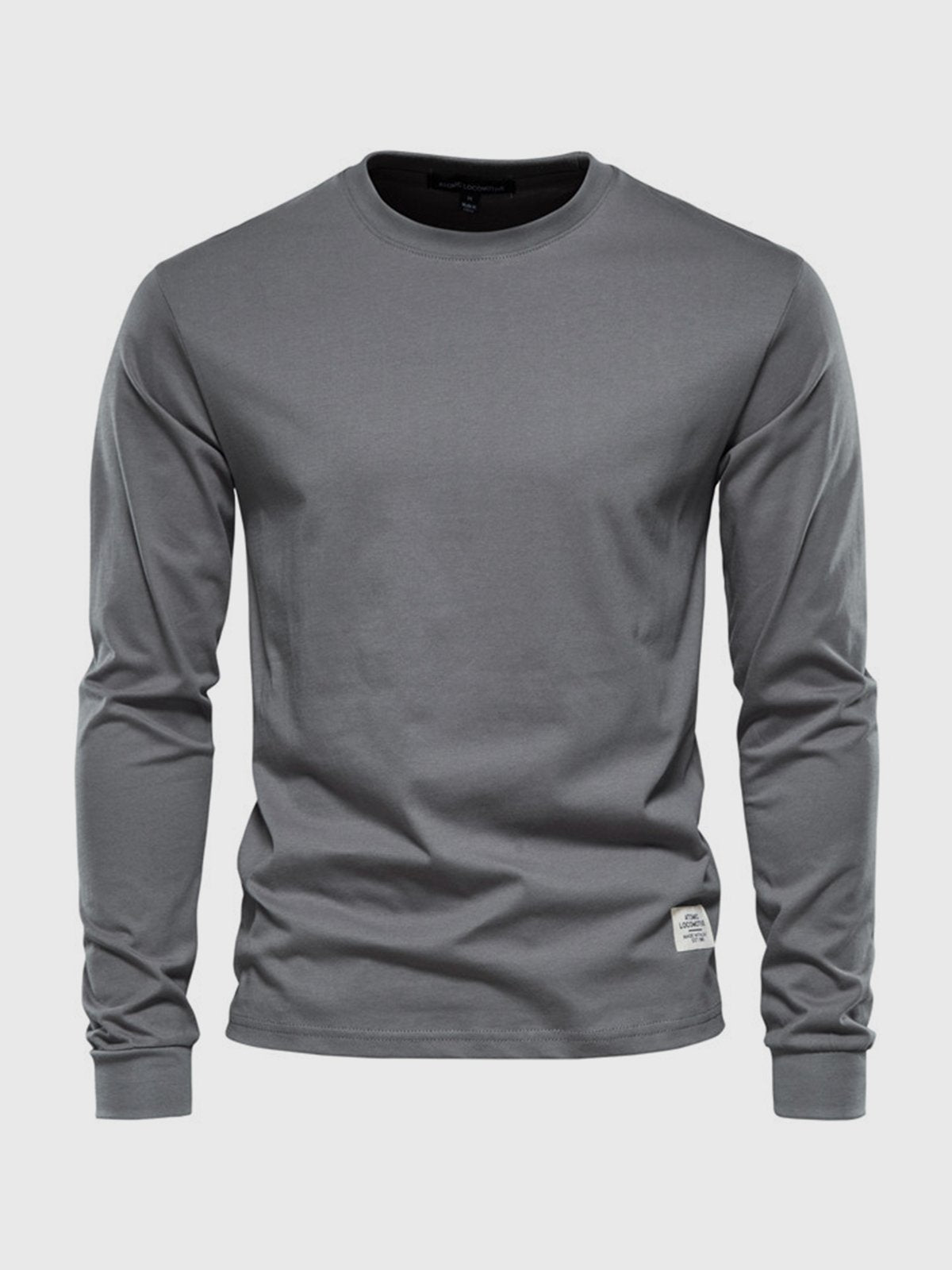 Heren Katoenen Longsleeve met Ronde Hals Comfortabel