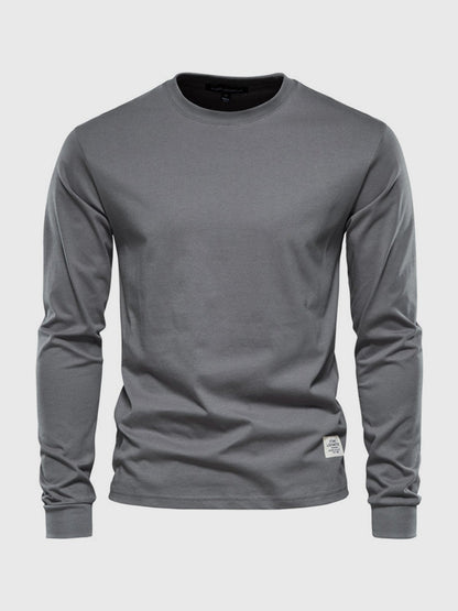 Heren Katoenen Longsleeve met Ronde Hals Comfortabel