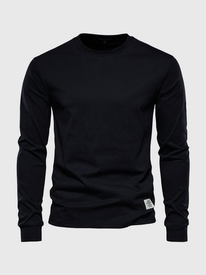 Heren Katoenen Longsleeve met Ronde Hals Comfortabel