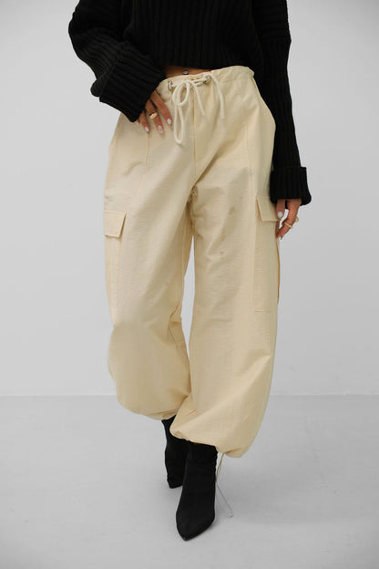 Dames Cargo Broek Gele Jogger Comfortabele Zomerbroek