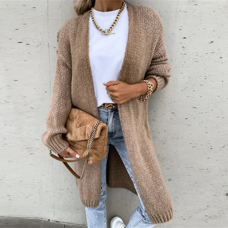 Damescardigan Kasjmier Middellang Warm Herfst Winter - StudioMarella