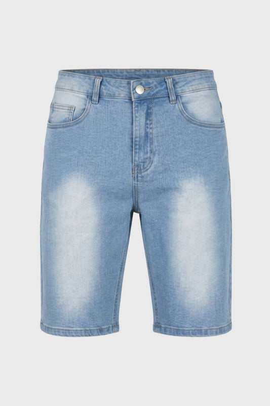 Korte Jeans Heren Lichtblauw Slim Fit Zomermodel - StudioMarella
