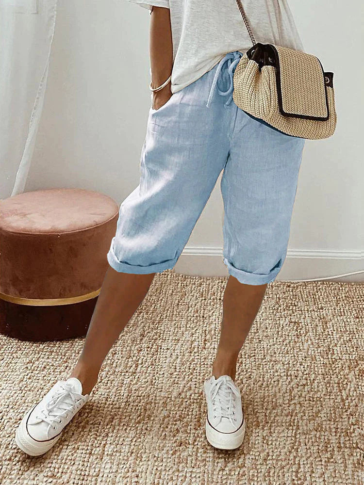 Dames Zomerbroek Linnen Shorts Ademend Comfortabel