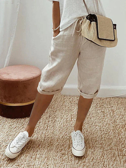Dames Zomerbroek Linnen Shorts Ademend Comfortabel