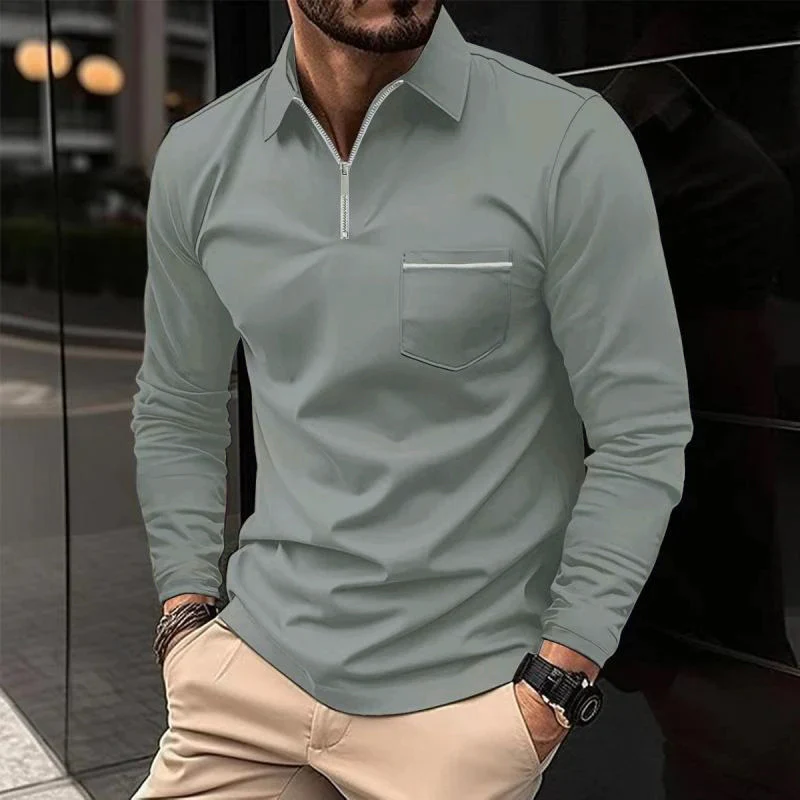 Heren Polo Shirt Lange Mouw Klassiek Design