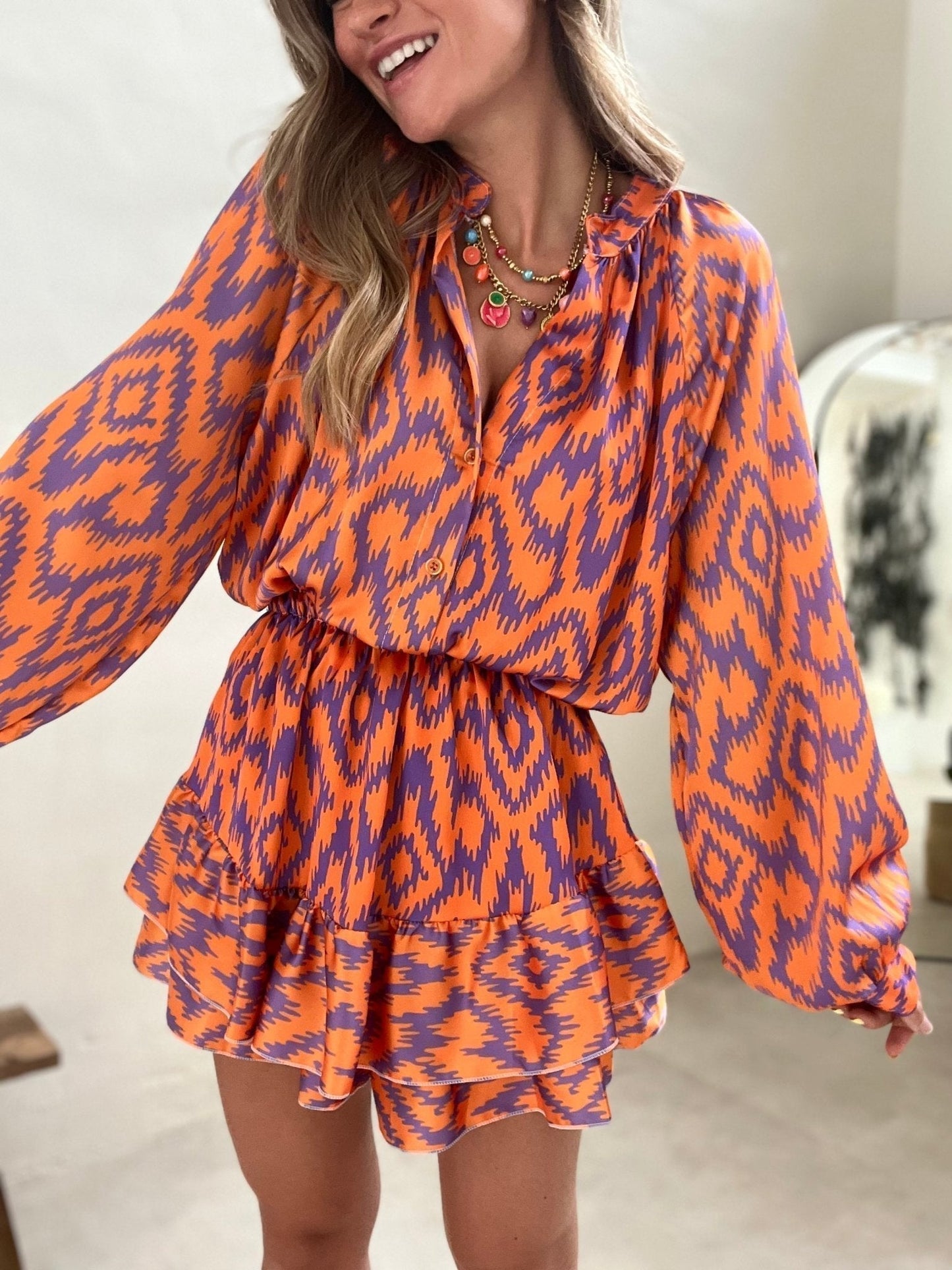 Korte Mini Jurk Stijlvol voor Vrouw