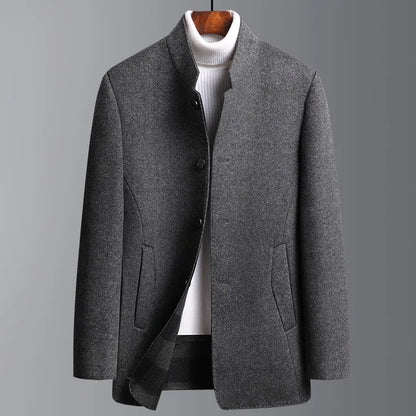 Levi | Exclusieve wollen overjas voor heren in de kleur Grijs voor heren in Heritage stijl ideaal voor de herfst.