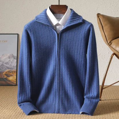 Liam | Eigentijdse wollen jas in de kleur Blauw voor heren in Heritage stijl ideaal voor de herfst.