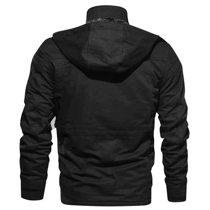 Heren Winterjas Gevoerd met Capuchon Warm Katoen Mix