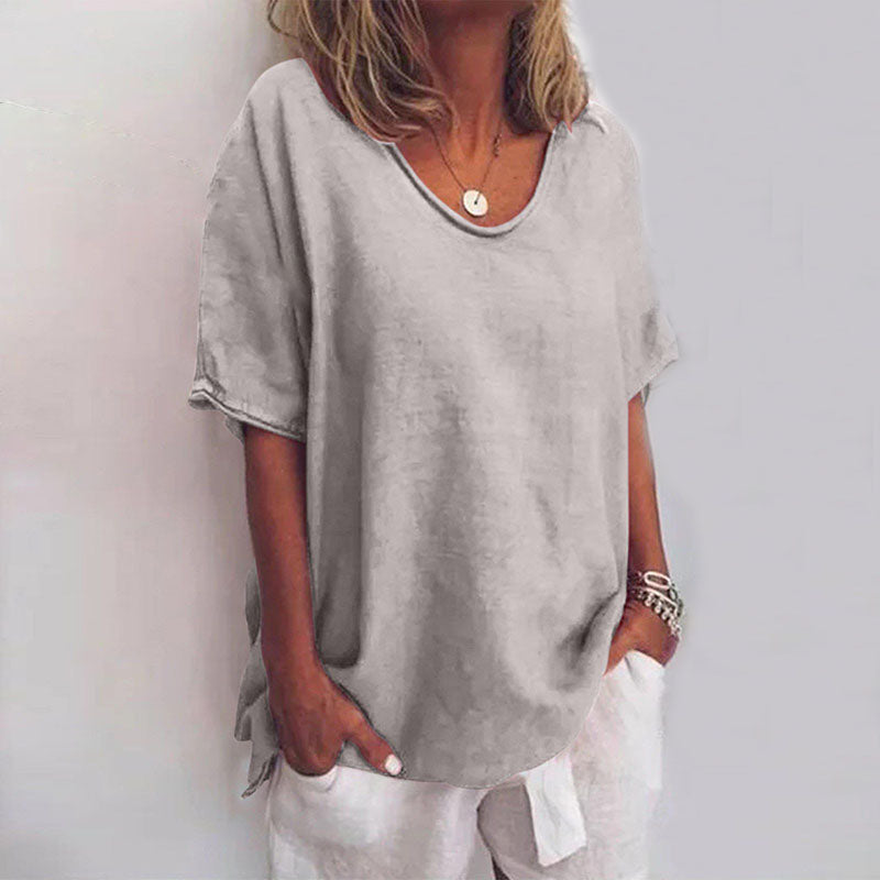 Dames Blouse V-hals Korte Mouw
