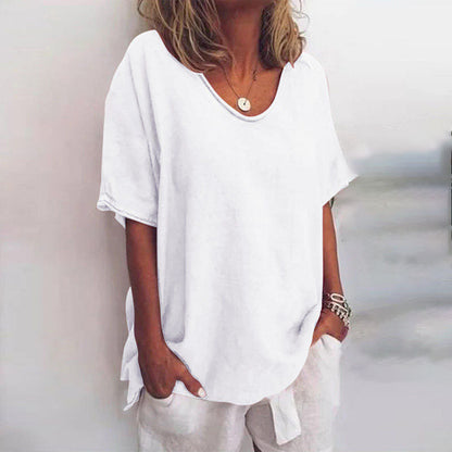Dames Blouse V-hals Korte Mouw