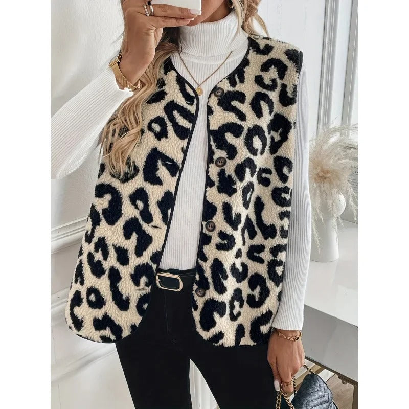 Dames Bontjas Leopardepotlood jas Elegant - StudioMarella
