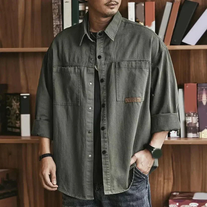Oversize Mannen Overhemd Casuele Stijl