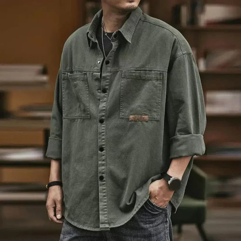 Oversize Mannen Overhemd Casuele Stijl