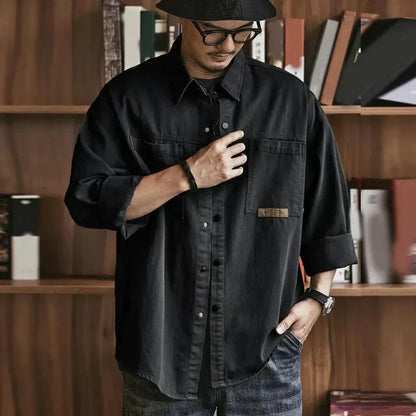 Oversize Mannen Overhemd Casuele Stijl