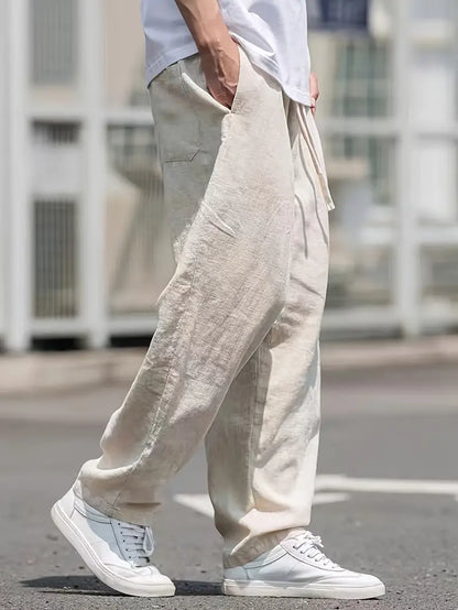 Herense Jogger Broek van Linnen - Ruime Zomerpantalon voor Mannen