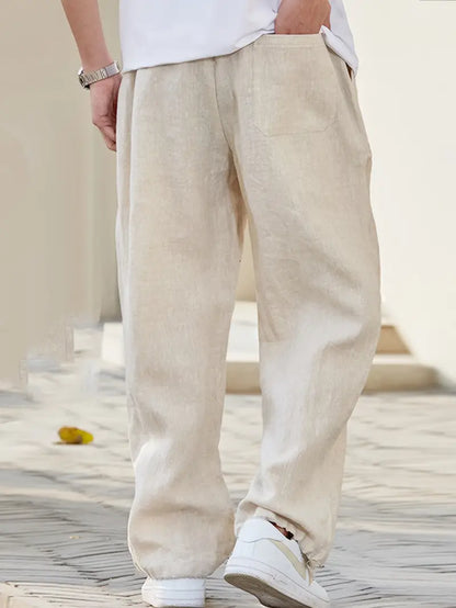Herense Jogger Broek van Linnen - Ruime Zomerpantalon voor Mannen