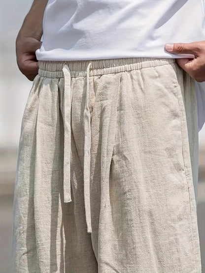 Herense Jogger Broek van Linnen - Ruime Zomerpantalon voor Mannen