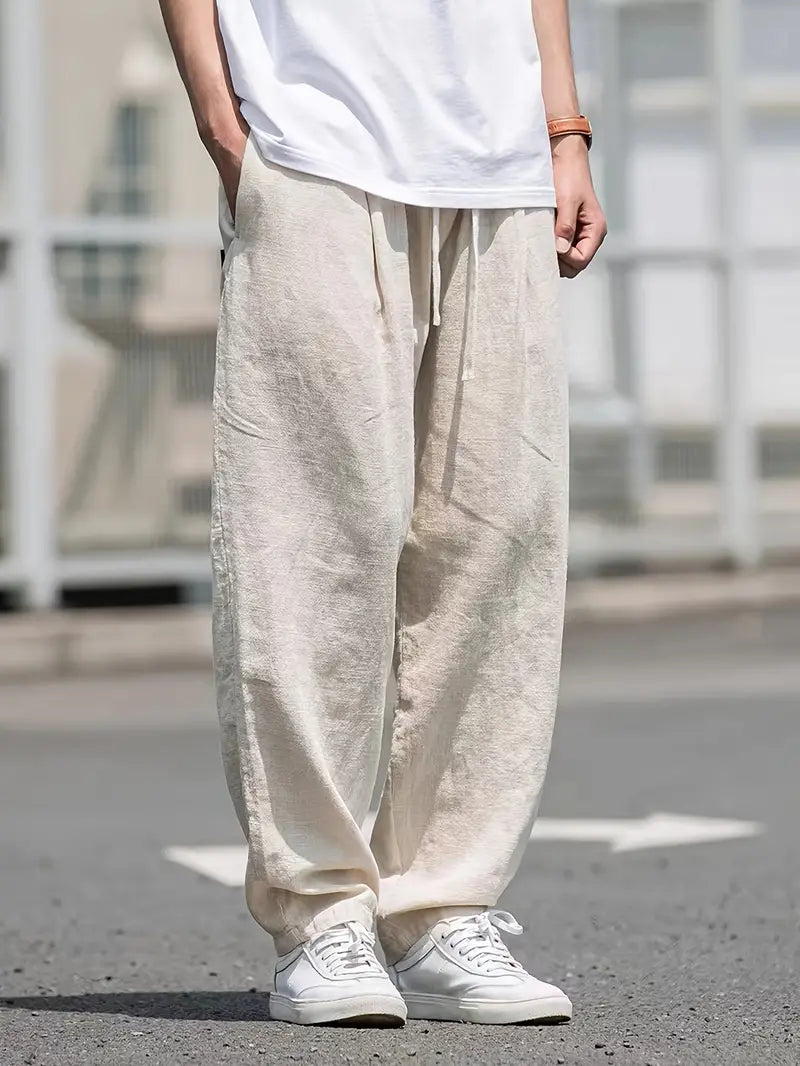 Herense Jogger Broek van Linnen - Ruime Zomerpantalon voor Mannen - StudioMarella