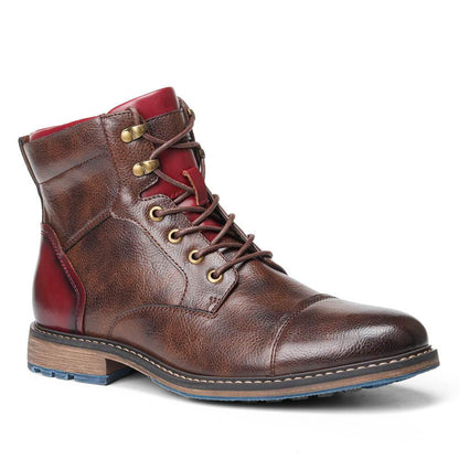 Heren Leren Boots Robuust met Rits en Veters