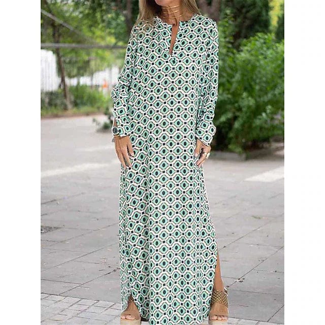 Vrouwelijke Zomerjurk Groen Elegant Model