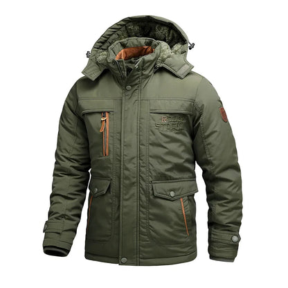 Heren Winterjas Waterdicht Gevoerd met Afneembare Capuchon