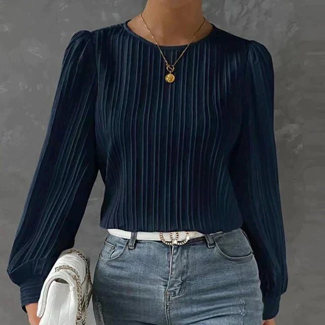 Dames Blouse met Verticale Strepen en Strikdetails