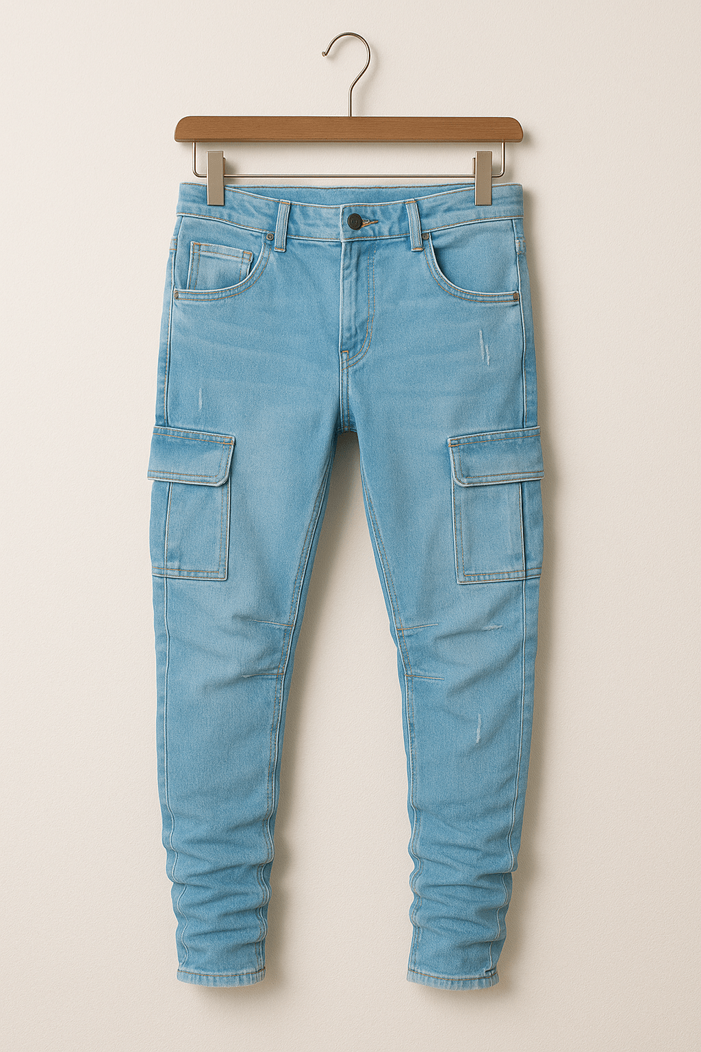 Heren Stretch Cargo Jeans Slim Fit Meerdere Zakken