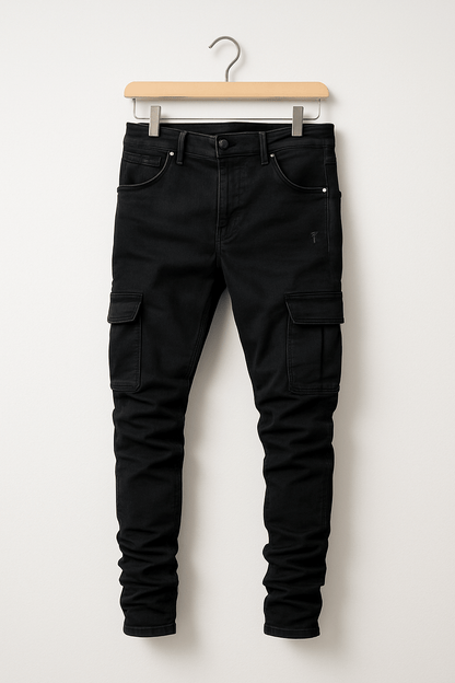 Heren Jeans Cargo Stretch Slim Fit Met Veel Zakken