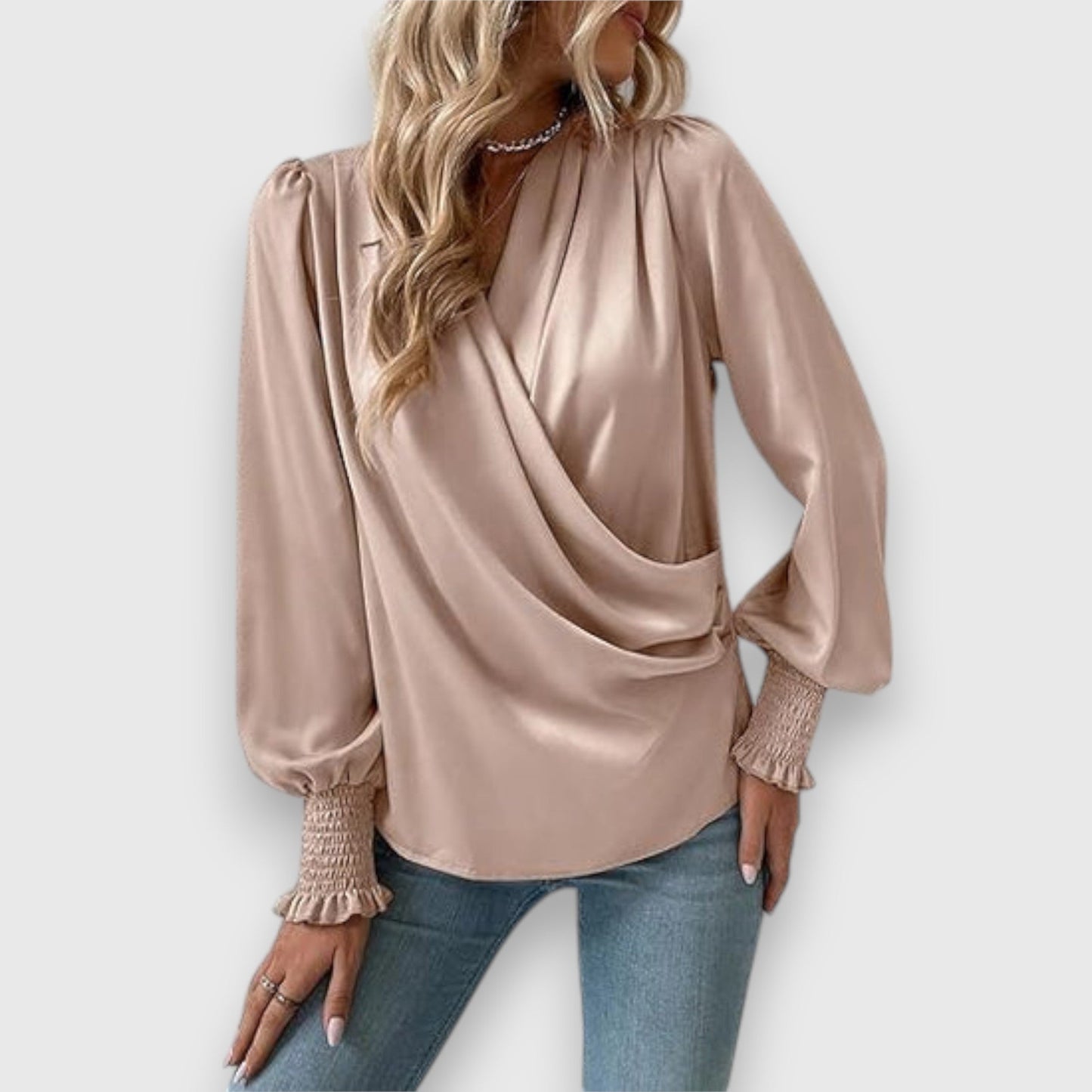 Dames Blouse Satijn Regular Fit