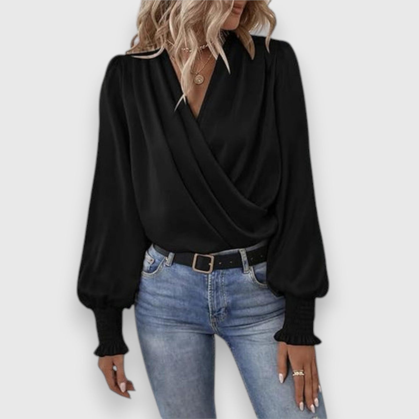 Dames Blouse Satijn Regular Fit