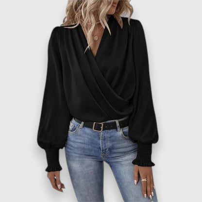 Dames Blouse Satijn Regular Fit
