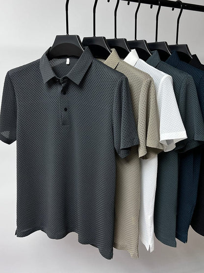 Heren Polo Shirt met Structuur en Comfortabele Pasvorm