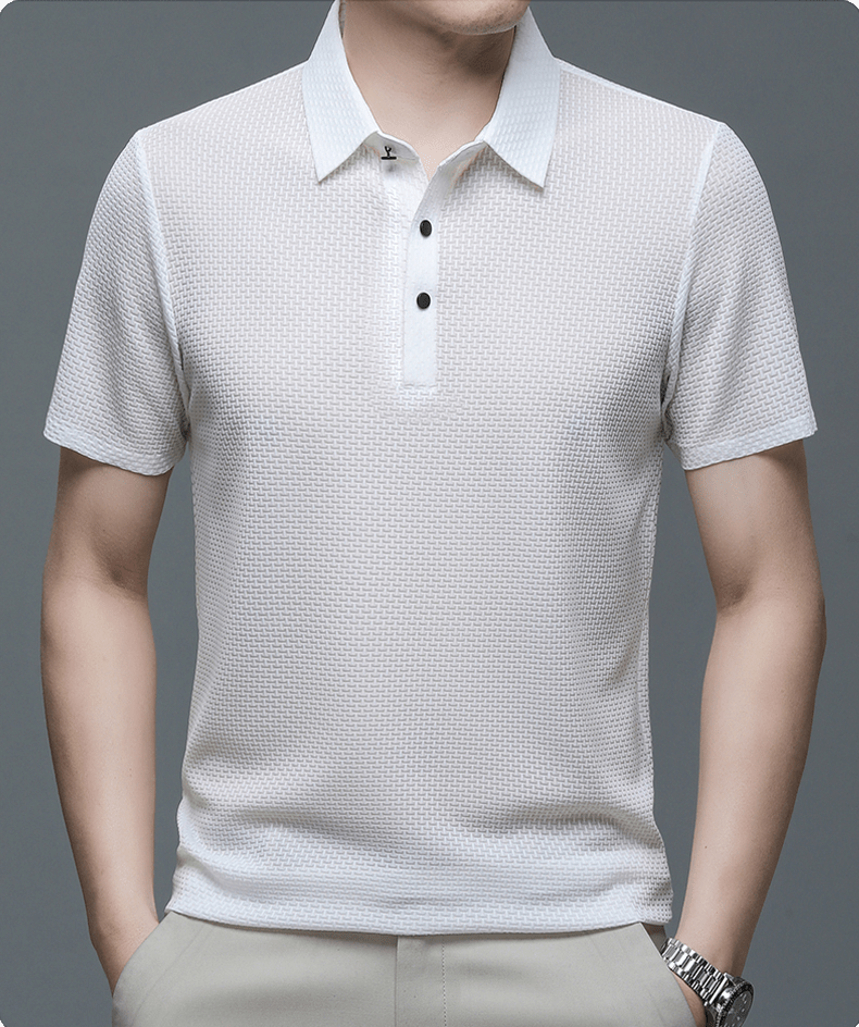 Heren Polo Shirt met Structuur en Comfortabele Pasvorm
