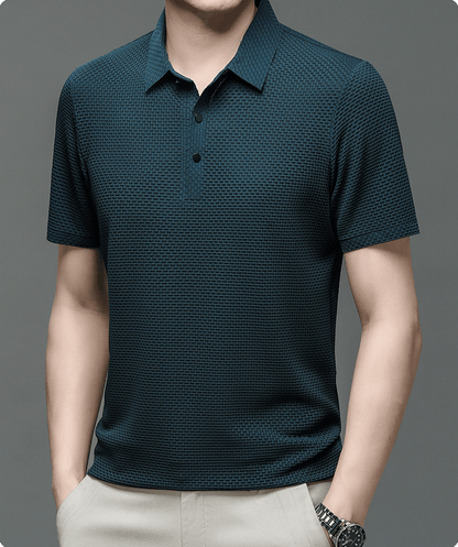 Heren Polo Shirt met Structuur en Comfortabele Pasvorm