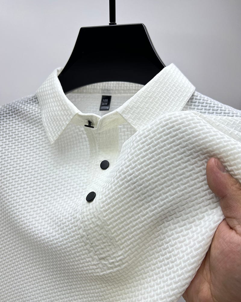 Heren Polo Shirt met Structuur en Comfortabele Pasvorm