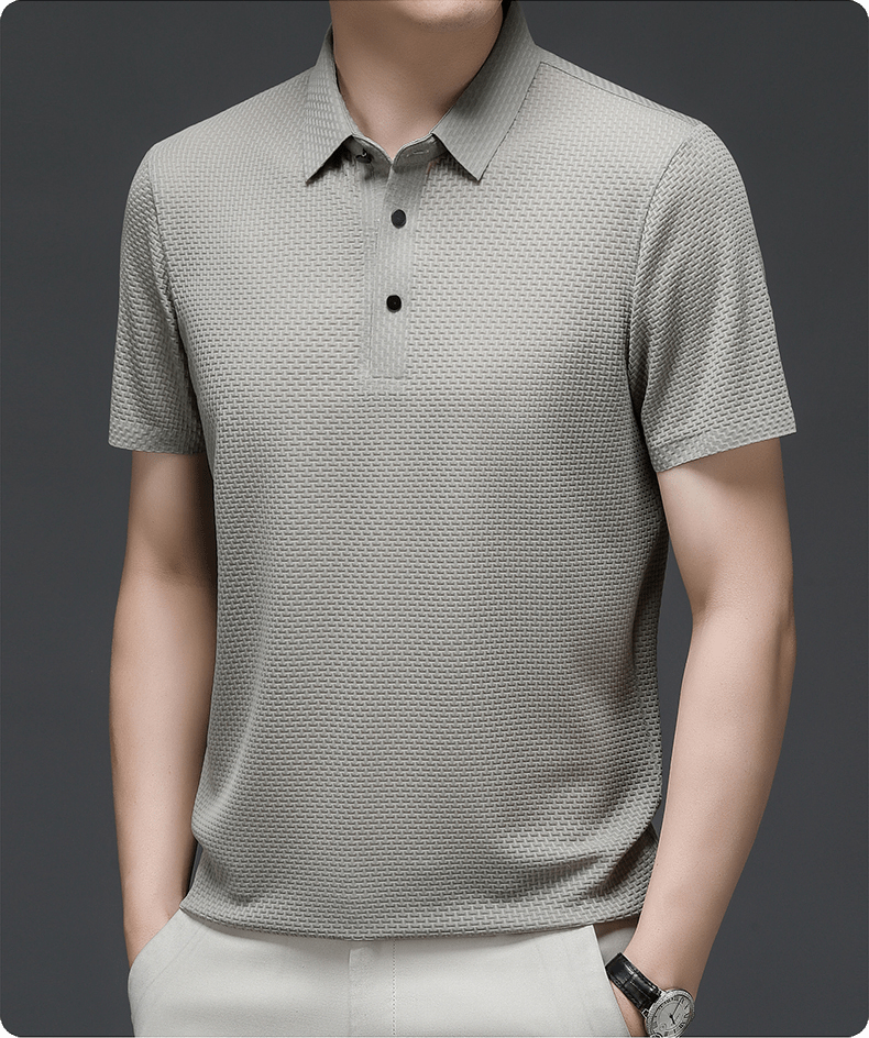 Heren Polo Shirt met Structuur en Comfortabele Pasvorm