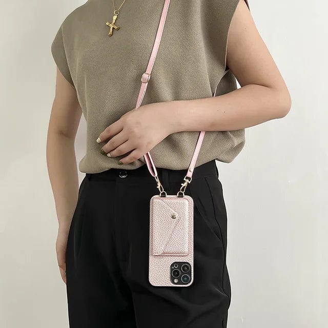 Leren Telefoonhoesje met Pasjeshouder Crossbody Design