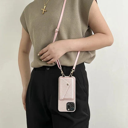 Leren Telefoonhoesje met Pasjeshouder Crossbody Design