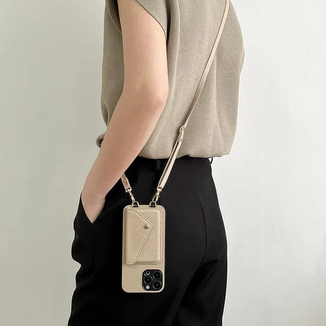 Leren Telefoonhoesje met Pasjeshouder Crossbody Design